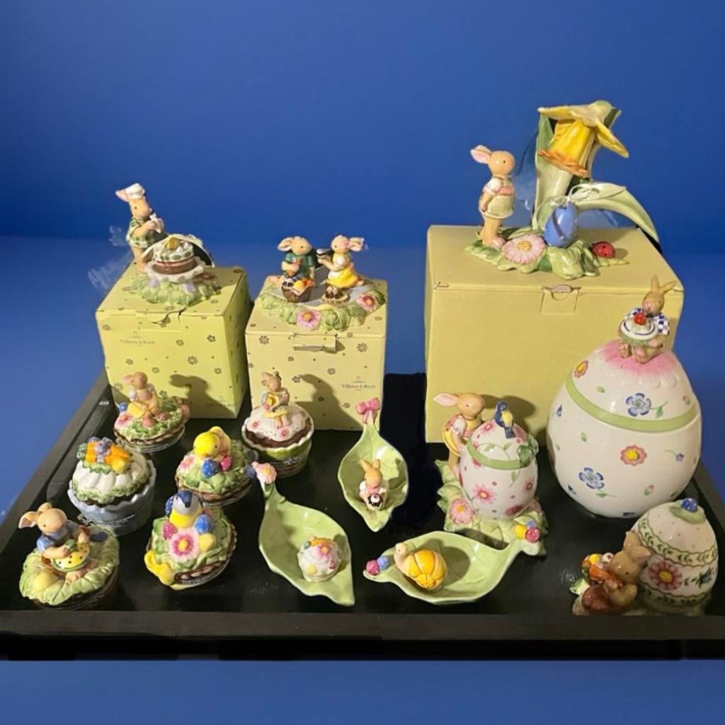 Villeroy & Boch Bunny-Family.Spring-Decoration.Leaf-Bowls, Diversen, Pasen, Zo goed als nieuw, Ophalen of Verzenden