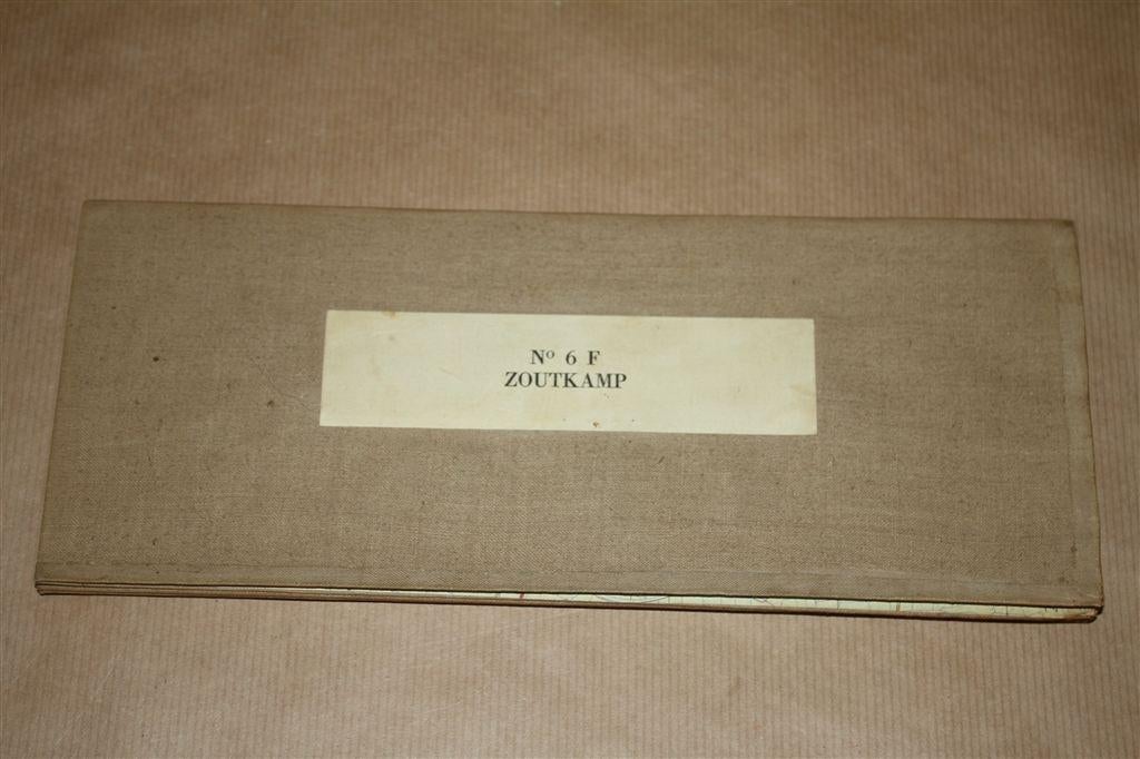 Oude stafkaart op linnen - Zoutkamp - 1970, Ophalen of Verzenden, 1800 tot 2000, Nederland, Landkaart