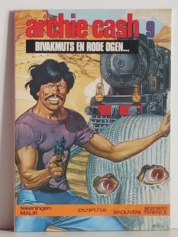 Stripboek Archie Cash nr 9"Bivakmuts en rode ogen" uit 1983, Malik, Eén stripboek, Ophalen of Verzenden, Zo goed als nieuw