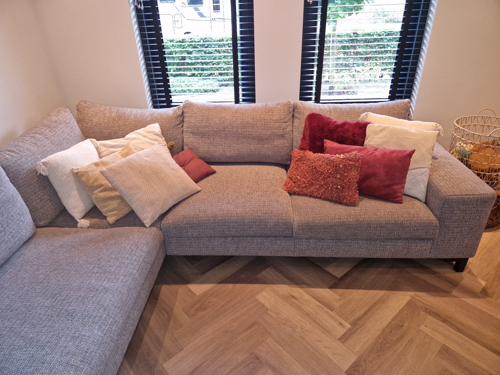 Comfortabele Hoekbank - Bruin Stof - Goed condition, Huis en Inrichting, Ophalen, 250 tot 300 cm, 125 tot 150 cm, Hoekbank