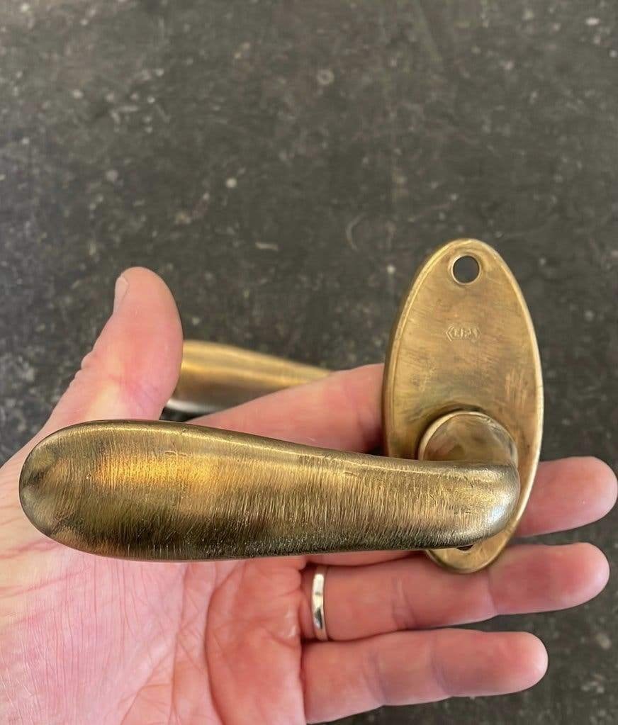 1x set Zeldzame Deurklinken Rosé-Goud ANTIEK Jaren 10 20 30?, Antiek en Kunst, Ophalen of Verzenden