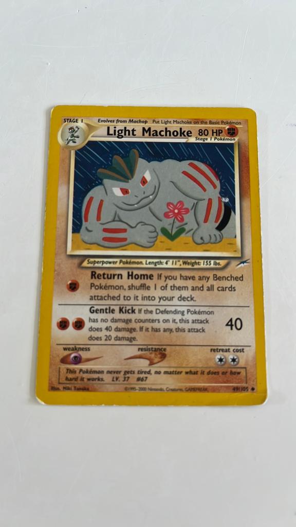 Pokémon Kaart: Light Machoke (Neo Destiny), Ophalen of Verzenden, Gebruikt, Losse kaart