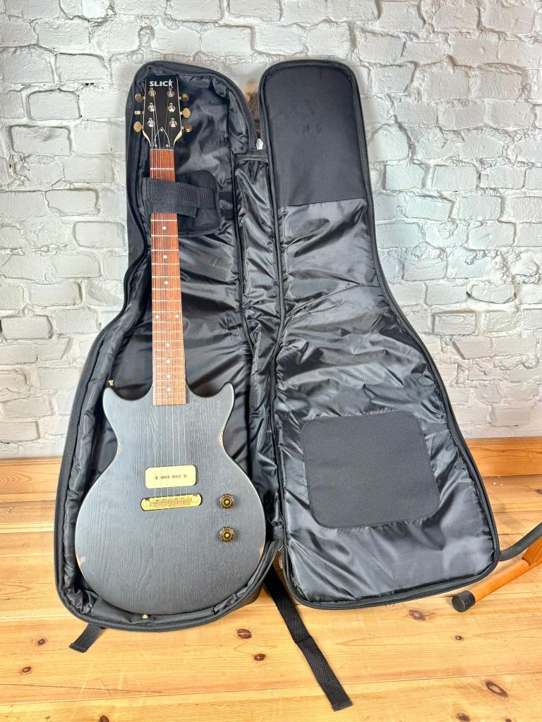 Slick Elektr. Gitaar, P90 Pickup , Les Paul Style Incl. Hoes, Overige merken, ............................., Ophalen of Verzenden