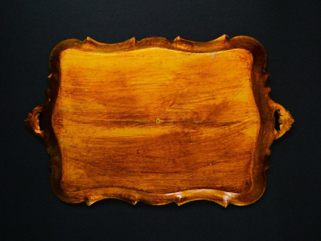 Italiaans dienblad / serveerblad goud roze groen 58,5 x 36,5, Antiek en Kunst, Curiosa en Brocante, Ophalen of Verzenden