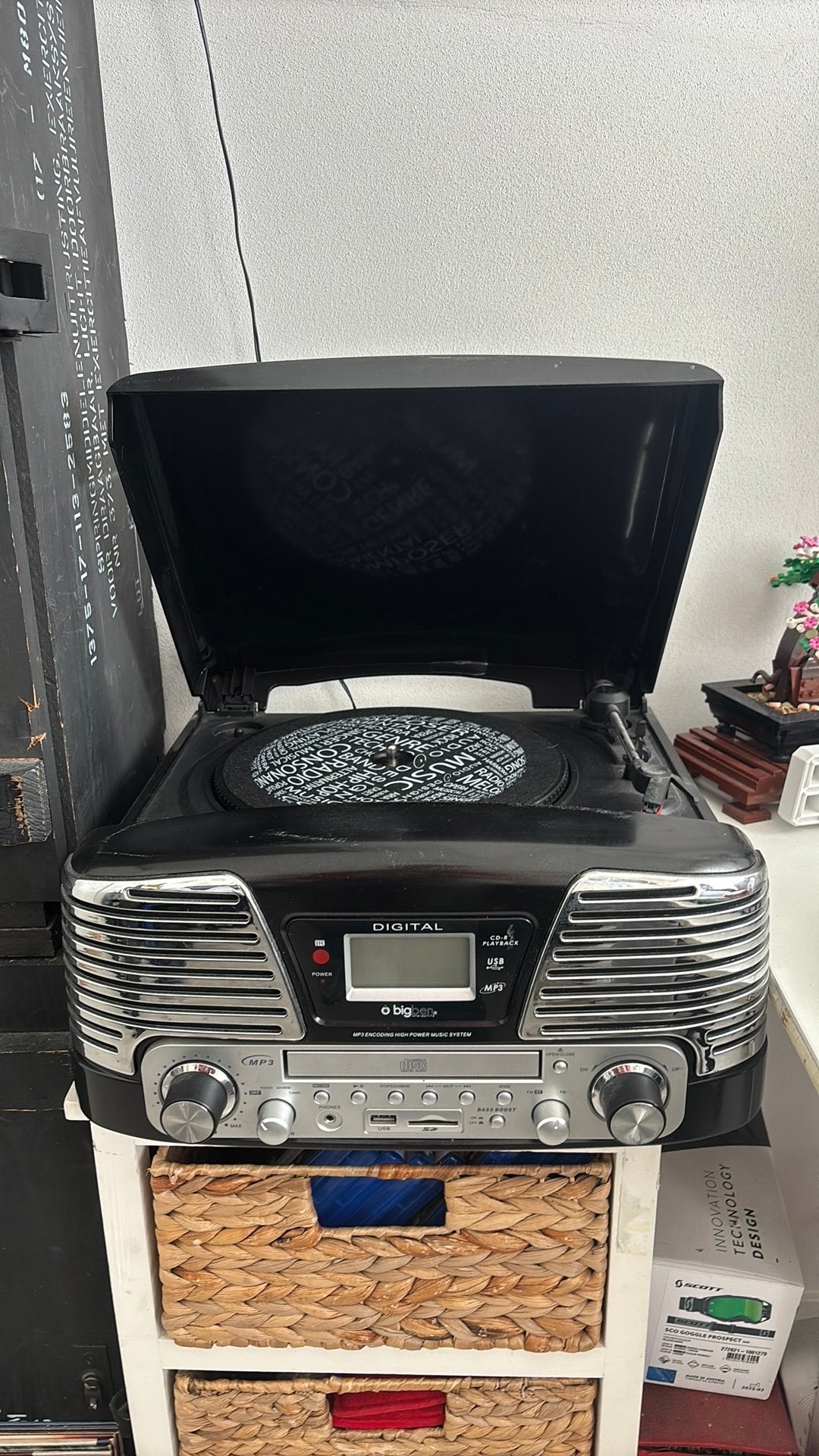 Bigben Digital Retro Muzieksysteem met Platenspeler en CD, Gebruikt, MP3-aansluiting, Cd-speler, Ophalen
