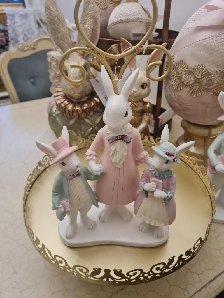 konijnen familie beeldje Pasen merk Clayre & Eef, Heikant 21 Kaatsheuvel, Belle Vieille Brocante, Nieuw, Ophalen of Verzenden