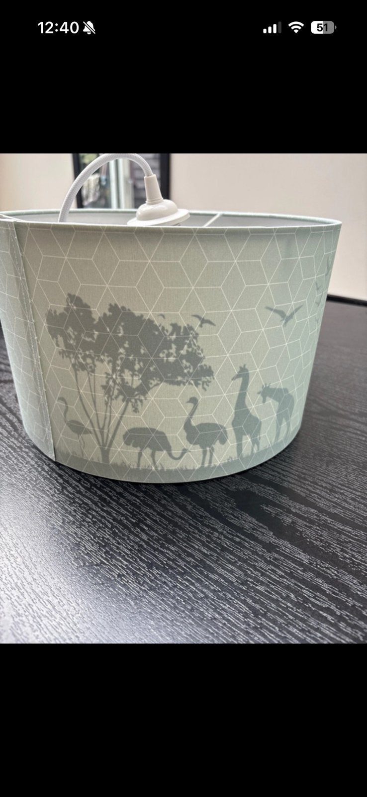 Dieren lampenkap mintgroen, Hanglamp, 31 cm, Rond, Nieuw