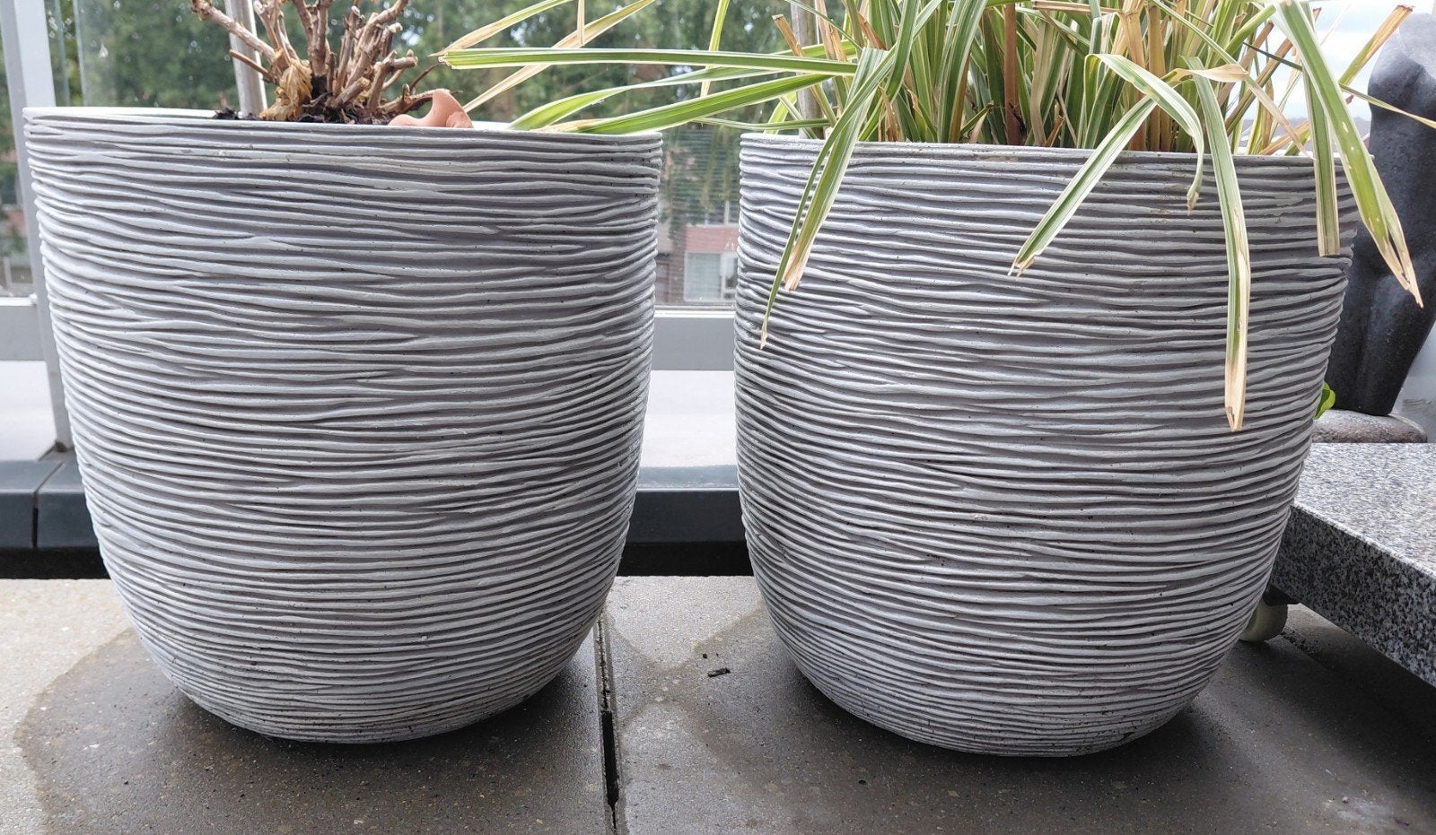 2 capi bloempotten, Tuin en Terras, Bloempotten, Kunststof, Rond, Nieuw, Minder dan 40 cm