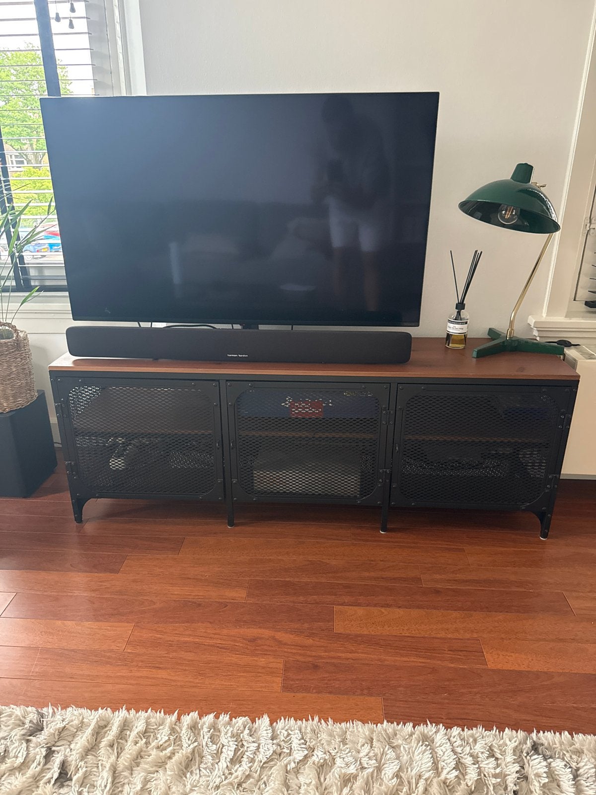 IKEA FJÄLLBO TV-meubel - Zwart, 150x36x54 cm, 150 tot 200 cm, Ophalen of Verzenden, Zo goed als nieuw, Minder dan 100 cm