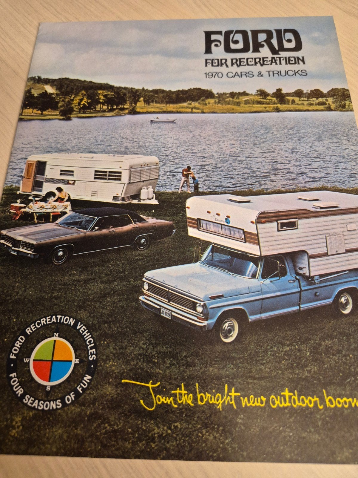 1970 Ford USA camper en caravan Mustang Bronco jeep folder, Ophalen of Verzenden, Zo goed als nieuw, Ford