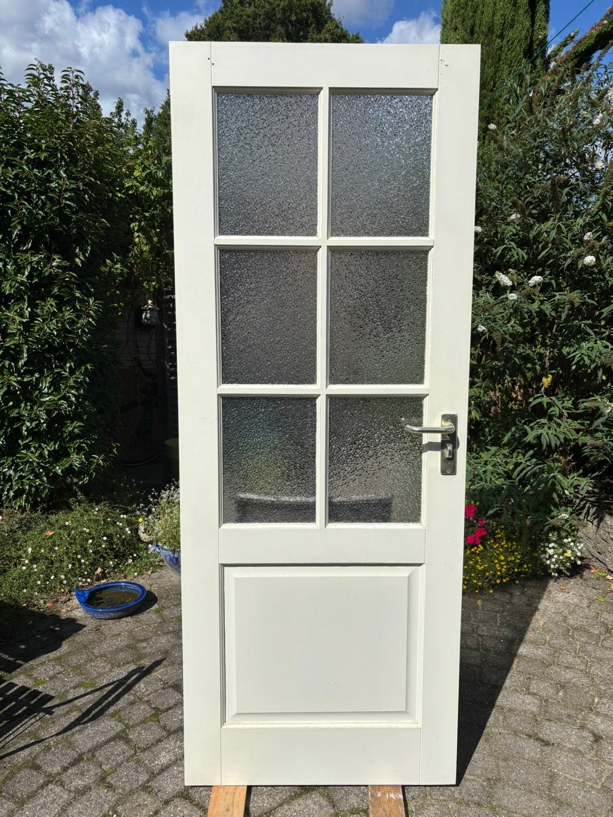 Paneeldeur met glas, Ophalen, Gebruikt, Minder dan 80 cm, Binnendeur