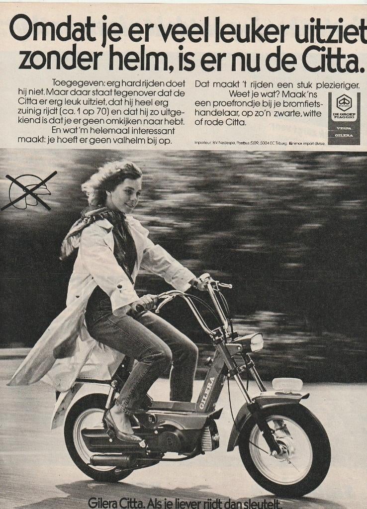 Retro reclame 1982 Gilera Citta brommer ziet er leuk uit, Verzenden, Overige typen