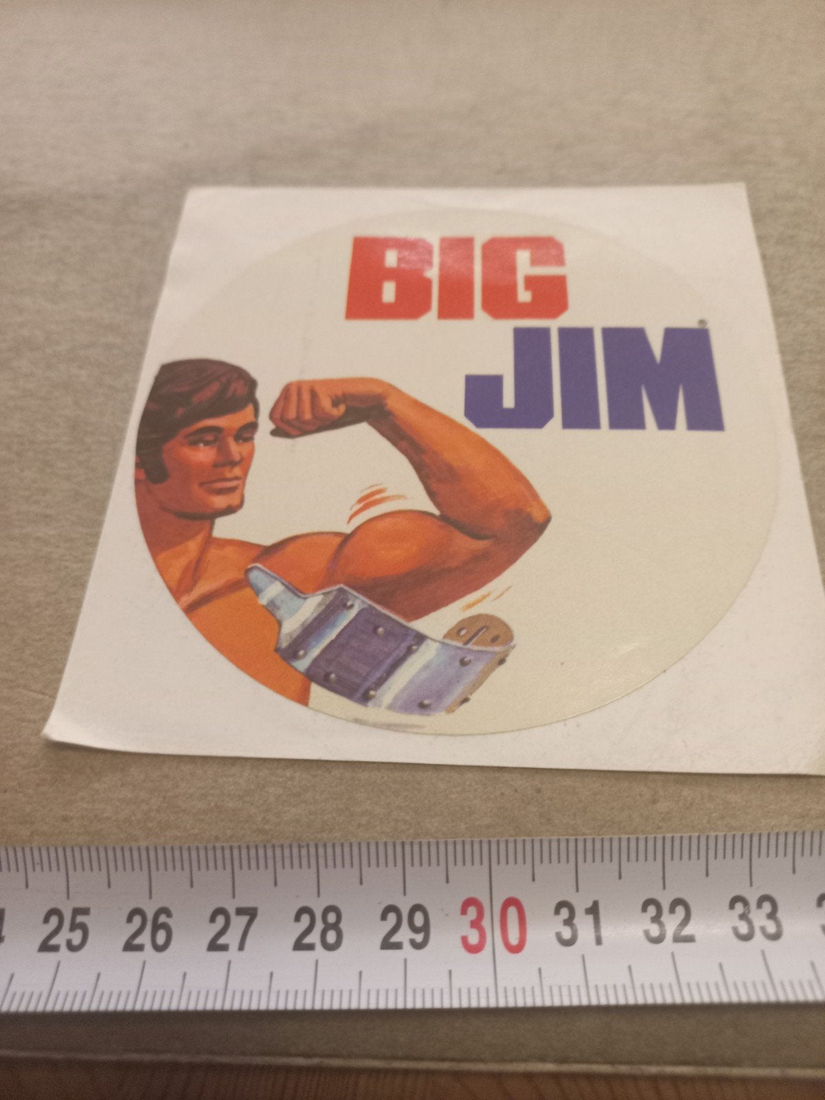 Vintage Big Jim Sticker - Zeldzaam Verzamelobject, Ophalen of Verzenden, Gebruikt, Overige typen