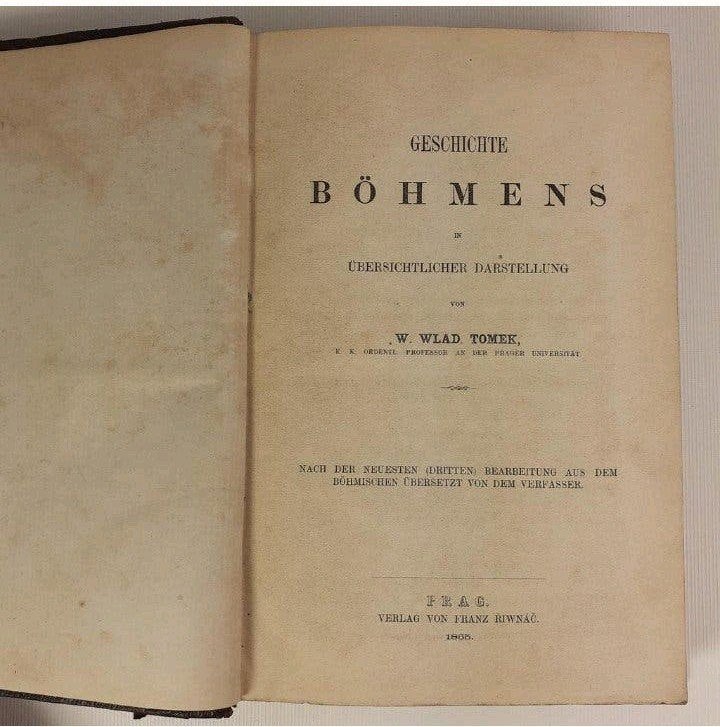 Geschiedenis van Bohemen - W. Wlad Tomek (1865), Ophalen of Verzenden, W. Wlad Tomek