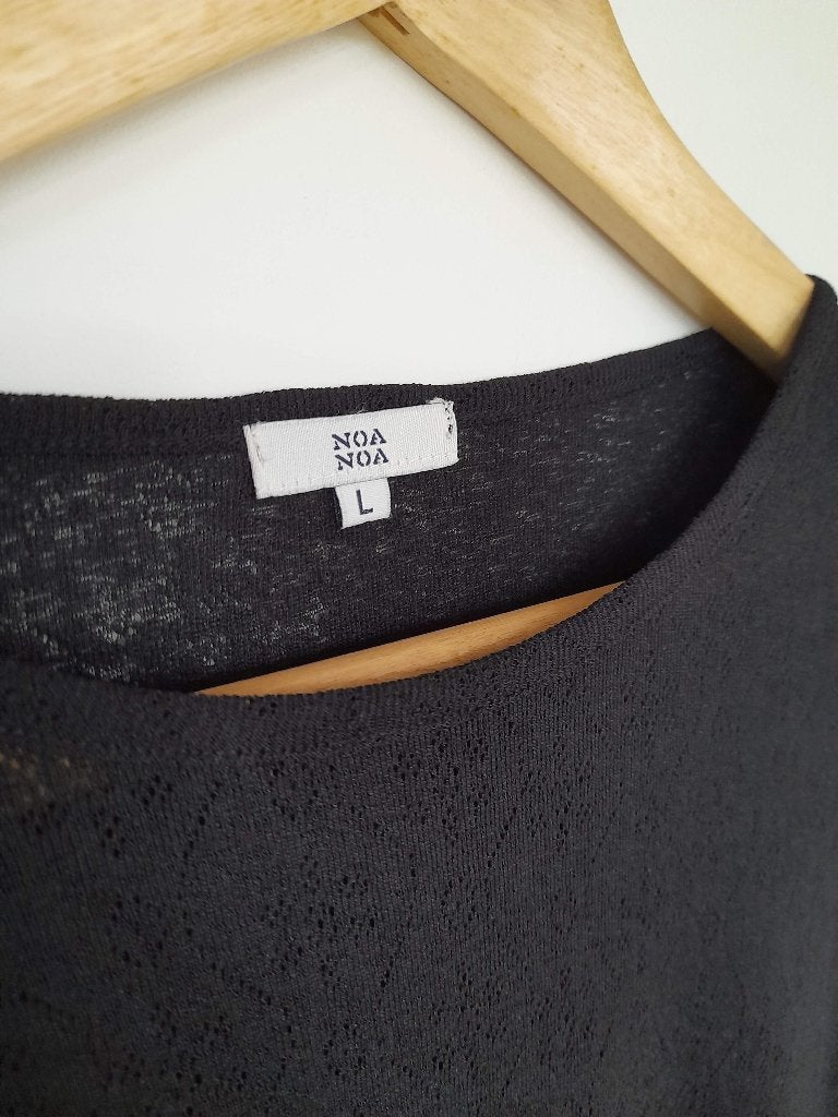 Ruimvallend zwart shirt Noa Noa met werkje L, Noa Noa, Zwart, Maat 42/44 (L), Nieuw