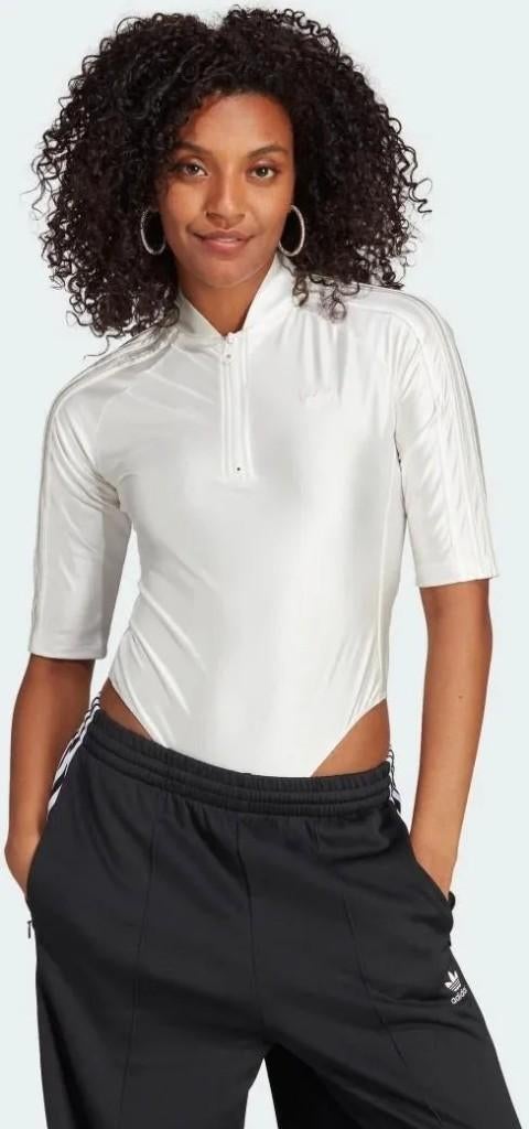 Adidas Originals Zip-Up Bodysuit, Off-white, maat L, Maat 38/40 (M), Wit, Overige typen, Zo goed als nieuw
