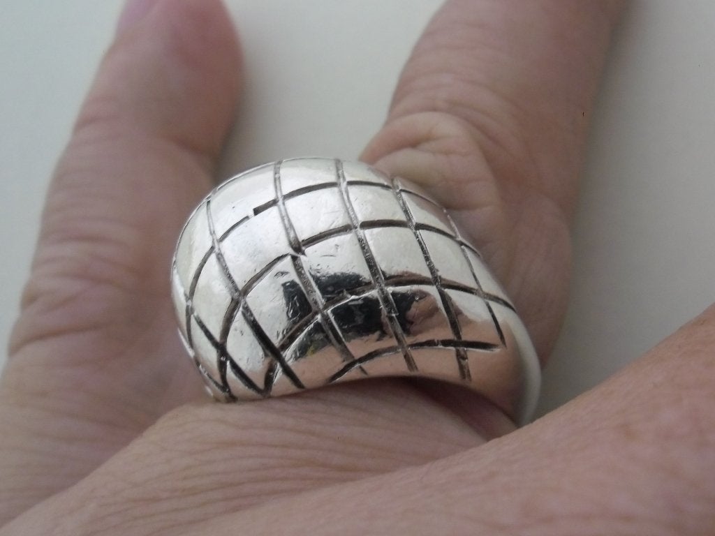 zilveren royale bolle modernistische ring [628], 18 tot 19, Verzenden, Zo goed als nieuw, Dame