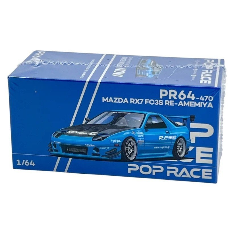 Mazda RX7 FC3S RE-AMEMIYA blauw 1:64 Pop Race Pop179, Verzenden, Nieuw, Auto