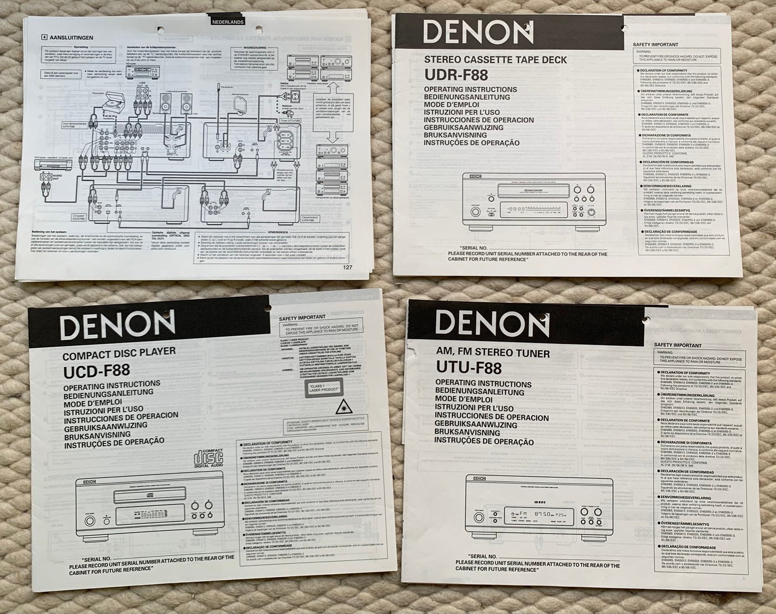 Handleiding DENON D-F88 stereoset manual gebruiksaanwijzing, Gebruikt, Verzenden, DENON, Denon