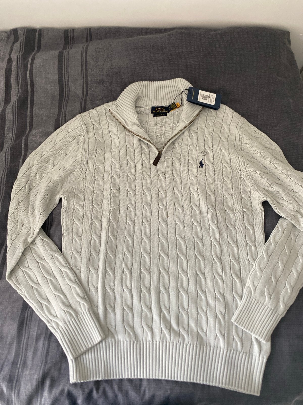 Ralph Lauren Quarter Zip - Grijs - Nieuw met kaartjes, Ophalen of Verzenden, Nieuw, Maat 56/58 (XL), Grijs