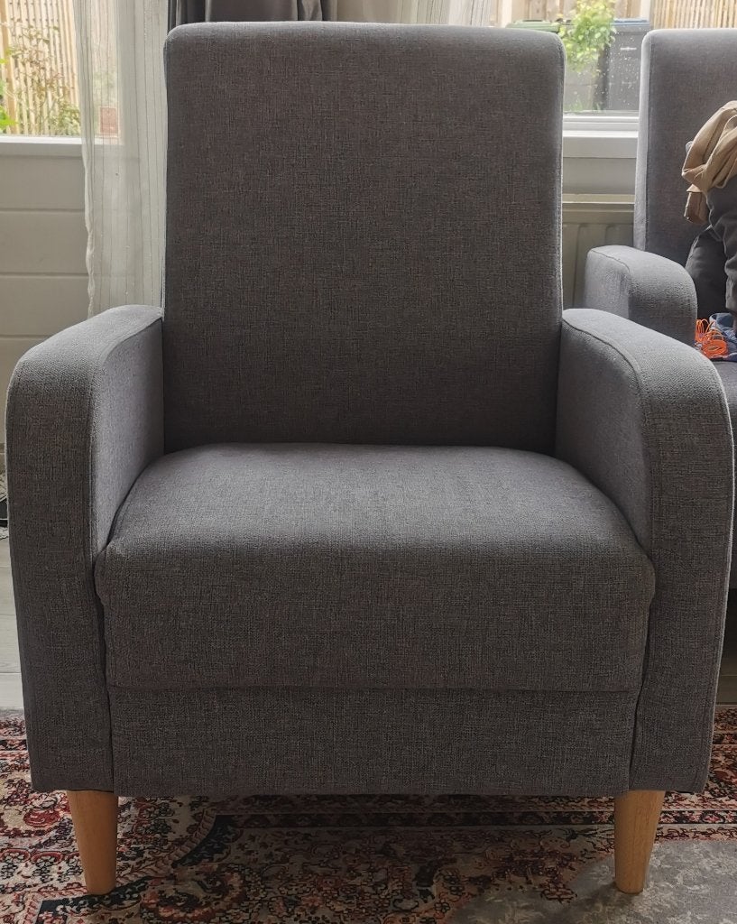 Twee Fauteuils in goede staat, Ophalen, Hout, 75 tot 100 cm, Zo goed als nieuw
