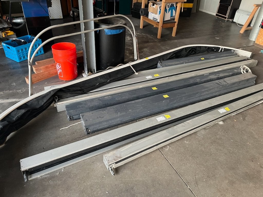 Zonwering screens luifels restpartij electrisch en handmatig, Ophalen, Gebruikt, Elektrisch, 150 tot 300 cm