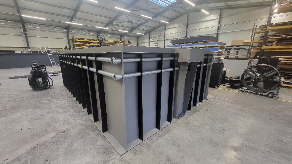 Zwembad HDPE 500x300x150cm inwendige maat Stofgrijs Prefab, Rechthoekig, Ophalen, 120 cm of meer, 300 cm of meer