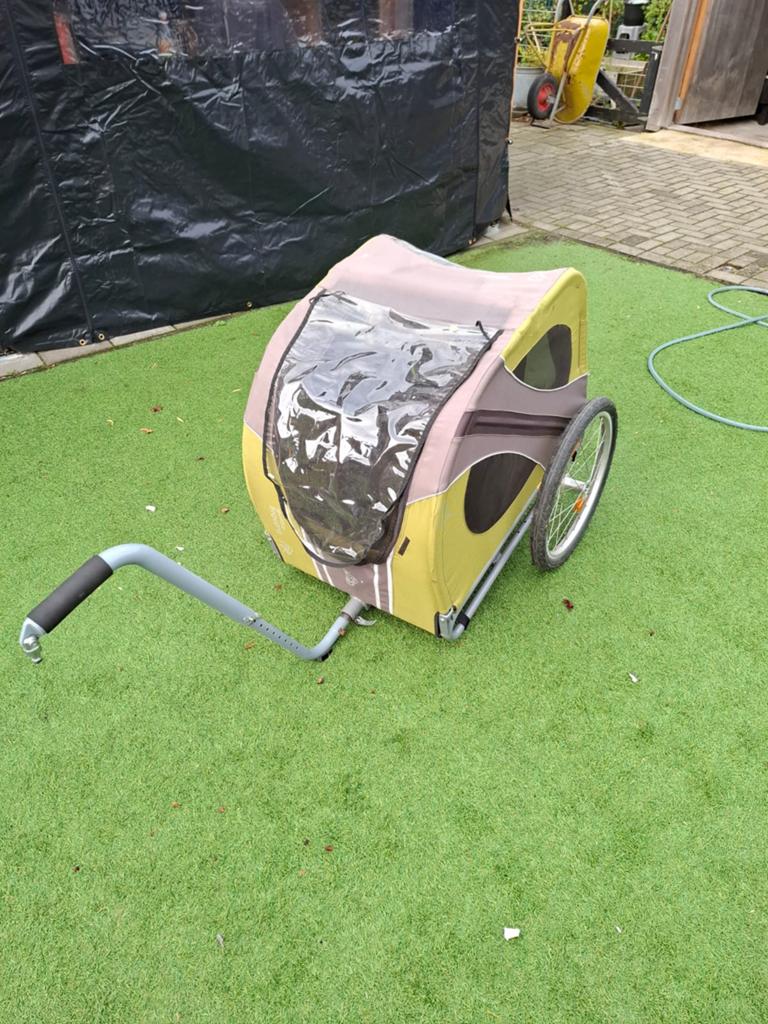 Hondenfietskar, Fietsen en Brommers, Fietsaccessoires | Aanhangers en Karren, Ophalen, Gebruikt, Opvouwbaar, 20 tot 40 kg