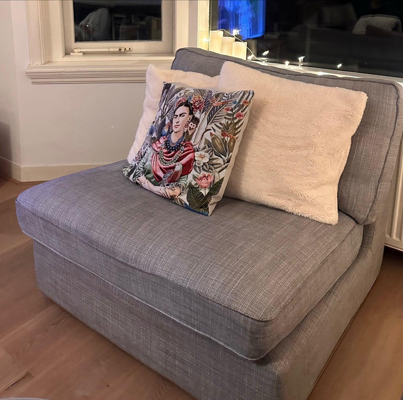 IKEA KIVIK 1-zitsbank grijs, Gebruikt, Eenpersoons, 75 tot 100 cm, Ophalen of Verzenden