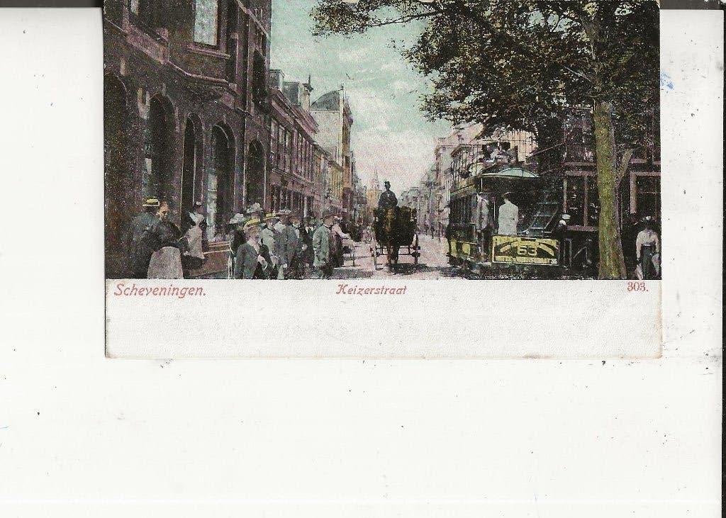 Scheveningen Keizerstraat met Omnibus-paardentram 63 1904, Ophalen of Verzenden, Voor 1920, Gelopen, Zuid-Holland