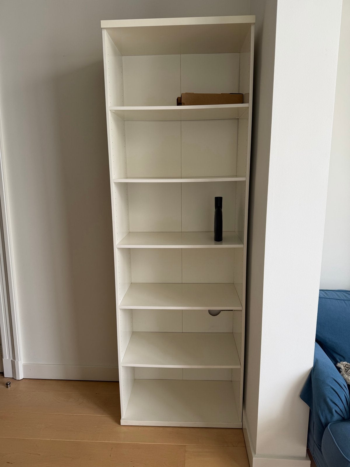 2x Witte Boekenkast met Verstelbare Planken, Ophalen, Met plank(en), Minder dan 50 cm, Gebruikt