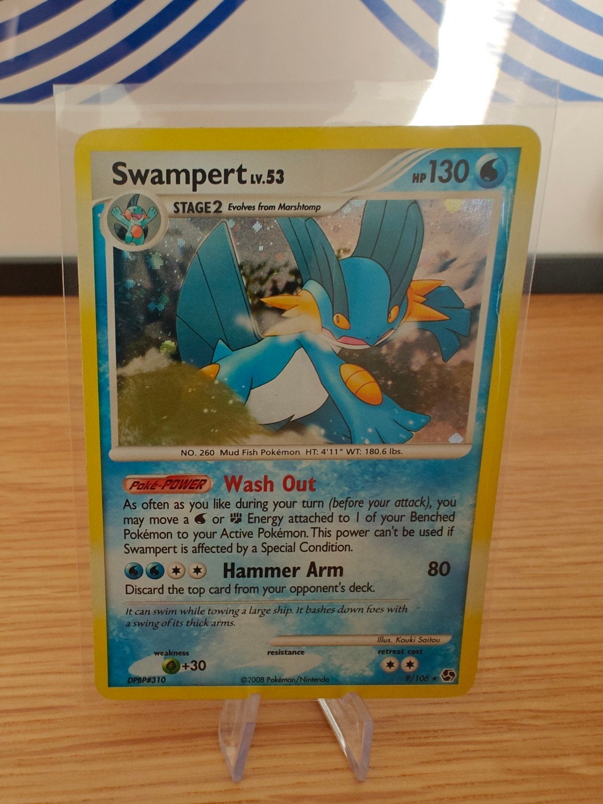 Swampert Lv.53 - Holo Rare 9/106, Ophalen of Verzenden, Zo goed als nieuw, Losse kaart, Foil