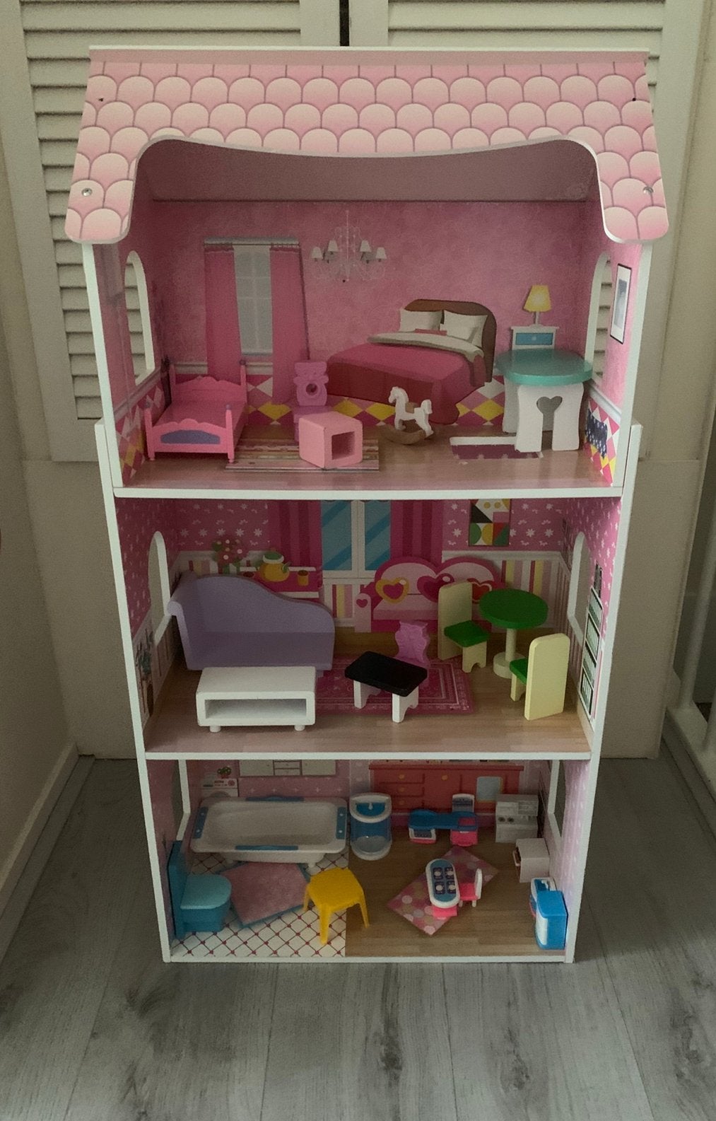 Poppenhuis met meubeltjes, Ophalen, Gebruikt, Poppenhuis