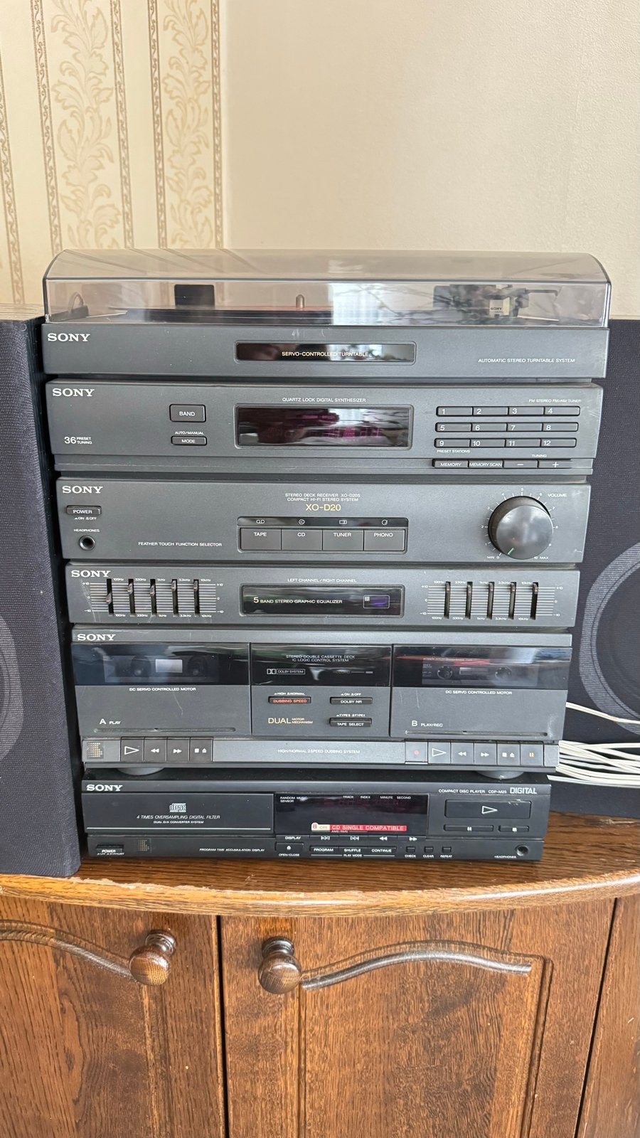 Sony Stereo Set met Platenspeler, CD, Cassette, Radio & EQ, Ophalen, Gebruikt, Cassettedeck, Losse componenten
