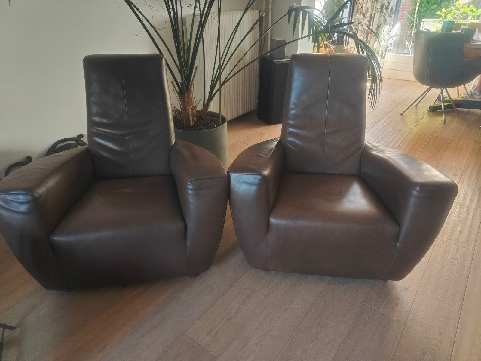 Twee Label Longa fauteuils Design Gerard van den Berg, Tijdloos, Modern, Ophalen of Verzenden, Zo goed als nieuw, 75 tot 100 cm