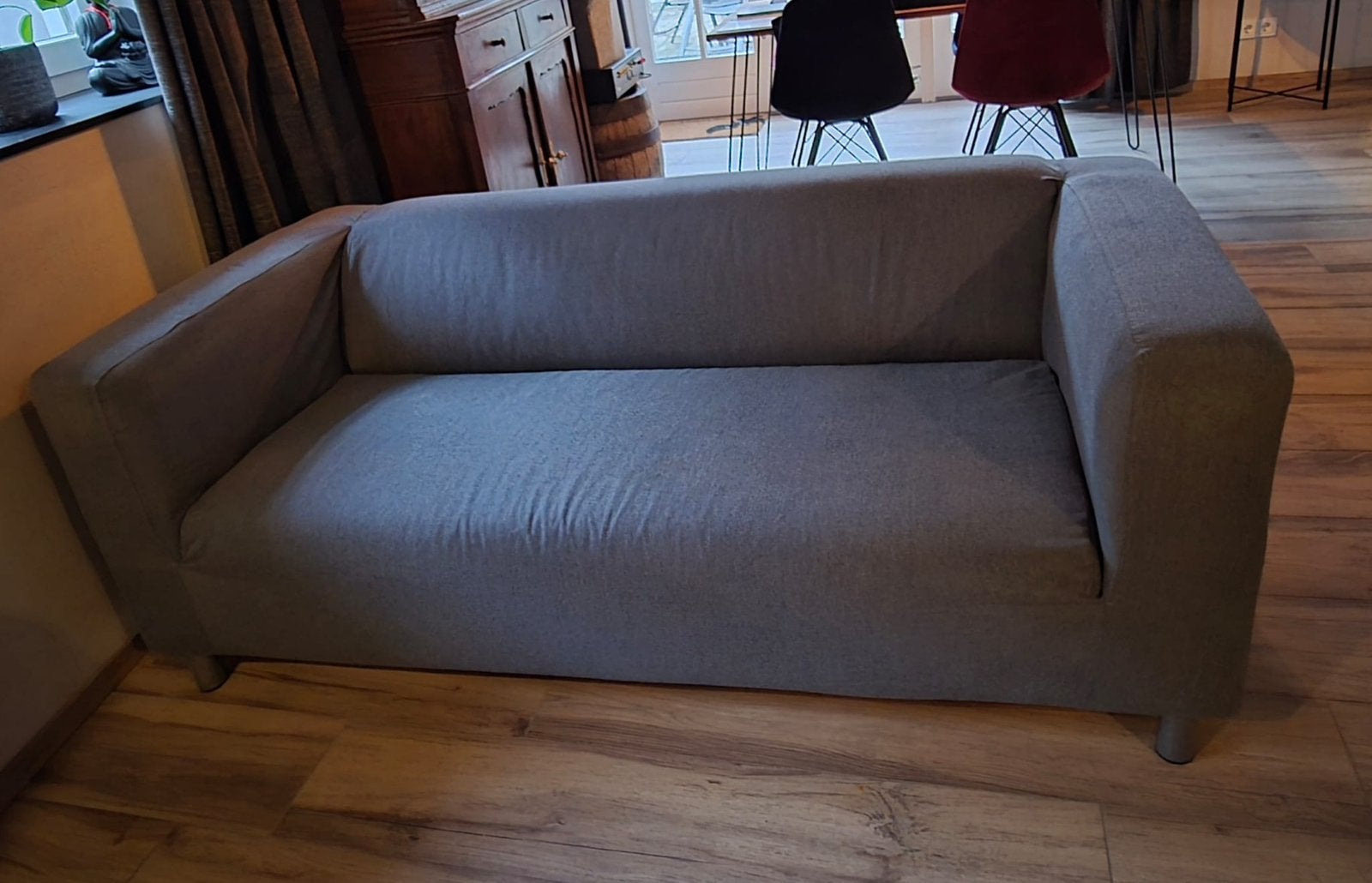 IKEA KLIPPAN 2-zitsbank – inclusief 2 wasbare hoezen!, Ophalen, 150 tot 200 cm, Tweepersoons, 75 tot 100 cm