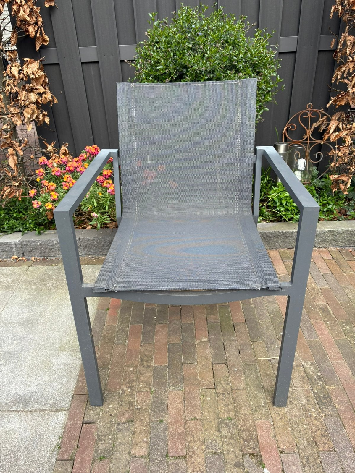 6 stapelbare aluminium tuinstoelen Life outdoor living., Tuin en Terras, Ophalen, Zo goed als nieuw, Aluminium, Stapelbaar