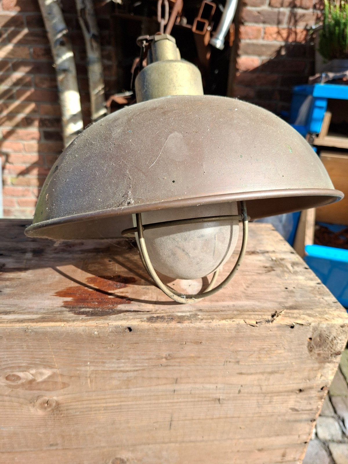 Koperen scheepslamp, Ophalen, Gebruikt, Overige materialen, Brocant