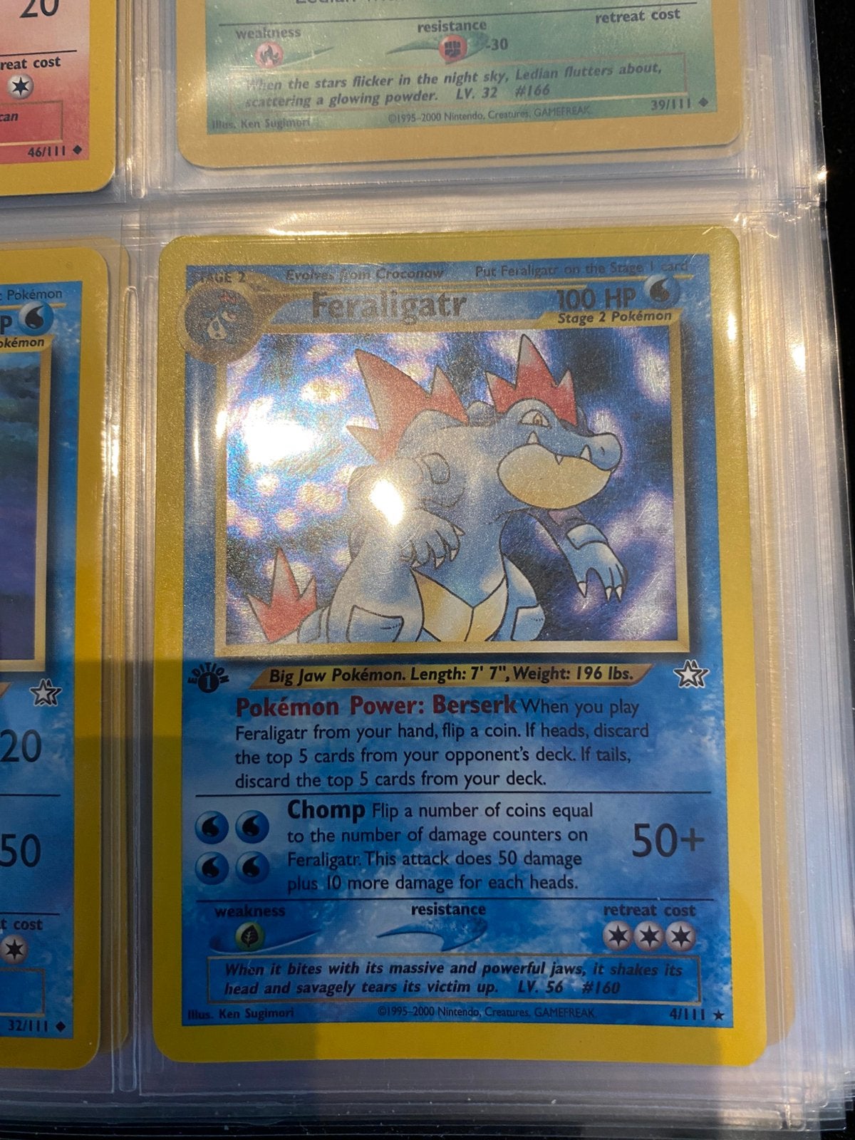 Feraligatr 1st edition Neo Genesis, Ophalen of Verzenden, Zo goed als nieuw