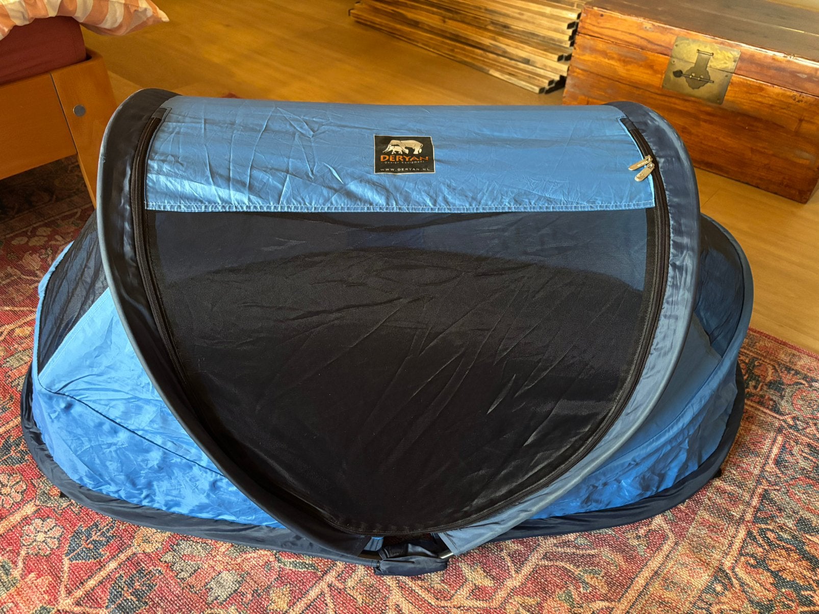 Deryan peutertentje campingbedje pop-up, Ophalen of Verzenden, Gebruikt