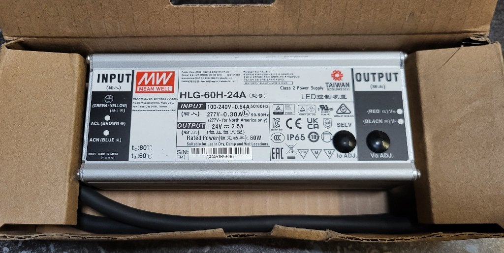 Meanwell LED transformator/ voeding HLG-60H-24 nieuw, Hobby en Vrije tijd, Elektronica-componenten, Ophalen of Verzenden, Nieuw