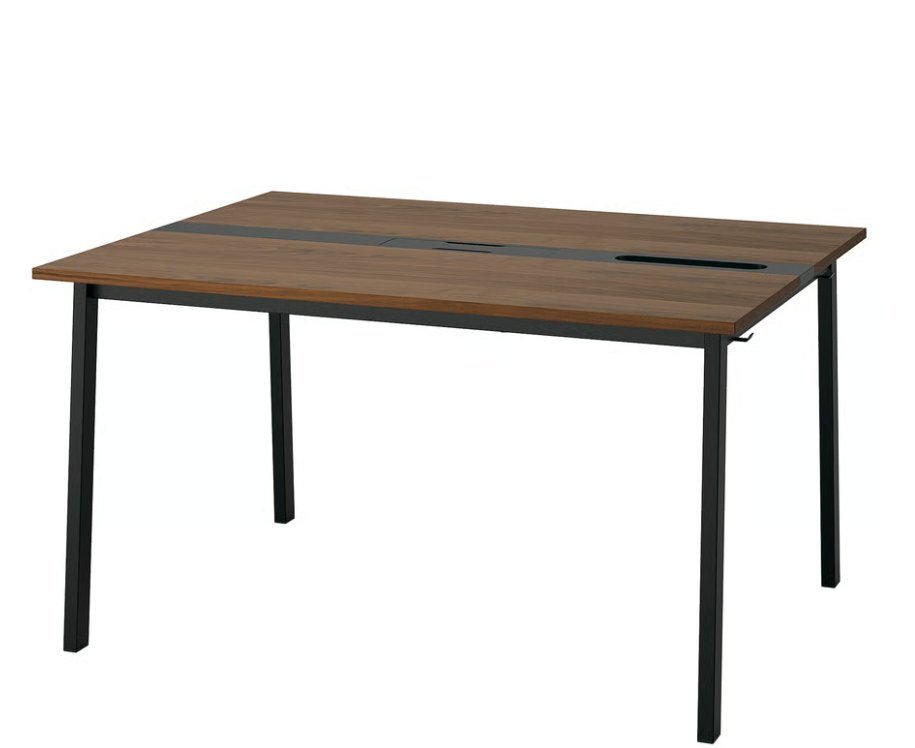 MITTZON Vergadertafel, walnootfineer/zwart, 140x108x75 cm, Ophalen, Overige typen, Gebruikt, Demontabel