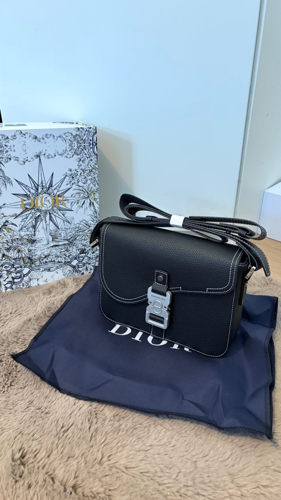 Dior Saddle Bag Zwart Leer, Sieraden, Tassen en Uiterlijk, Ophalen, Nieuw, Zwart, Leer