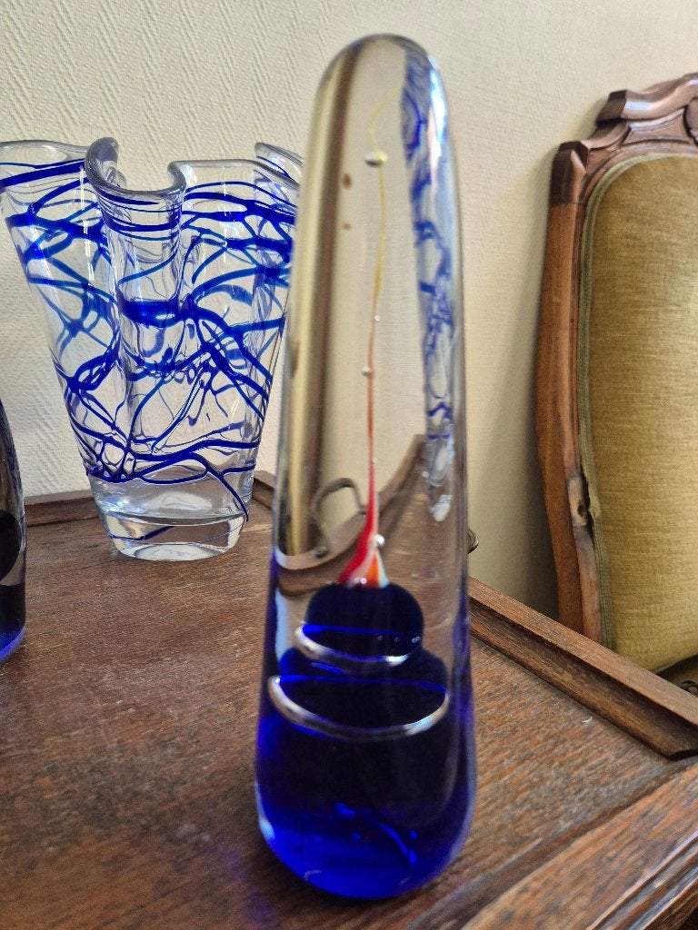 Sier glaswerk divers blauw asbak, vaas , presse papier, Ophalen, Zo goed als nieuw, Overige typen