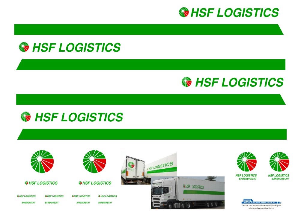 Vrachtauto decal 1:50 HSF Logistics Barendrecht, Verzenden, Nieuw, Bus of Vrachtwagen, Overige merken