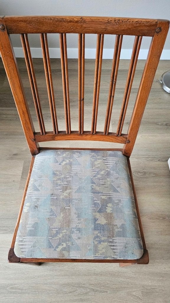 4 eetkamerstoelen massief eiken, Huis en Inrichting, Ophalen, Bruin, Klassiek, Zo goed als nieuw