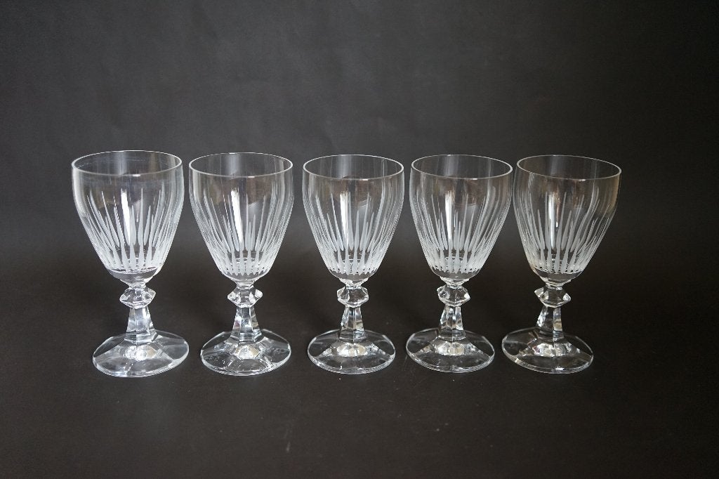 geslepen glas mid century Spiegelau loodkristal 5x wijn, Ophalen of Verzenden, Zo goed als nieuw, Overige typen