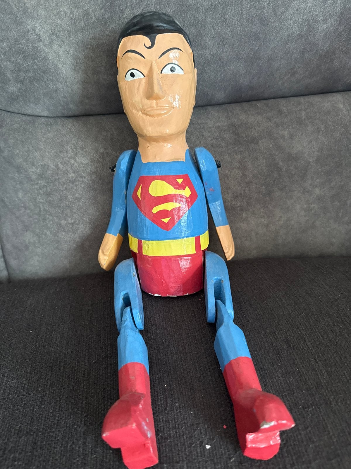 Handgemaakte Superman Houten Pop - Uniek Verzamelobject, Verzenden, Gebruikt