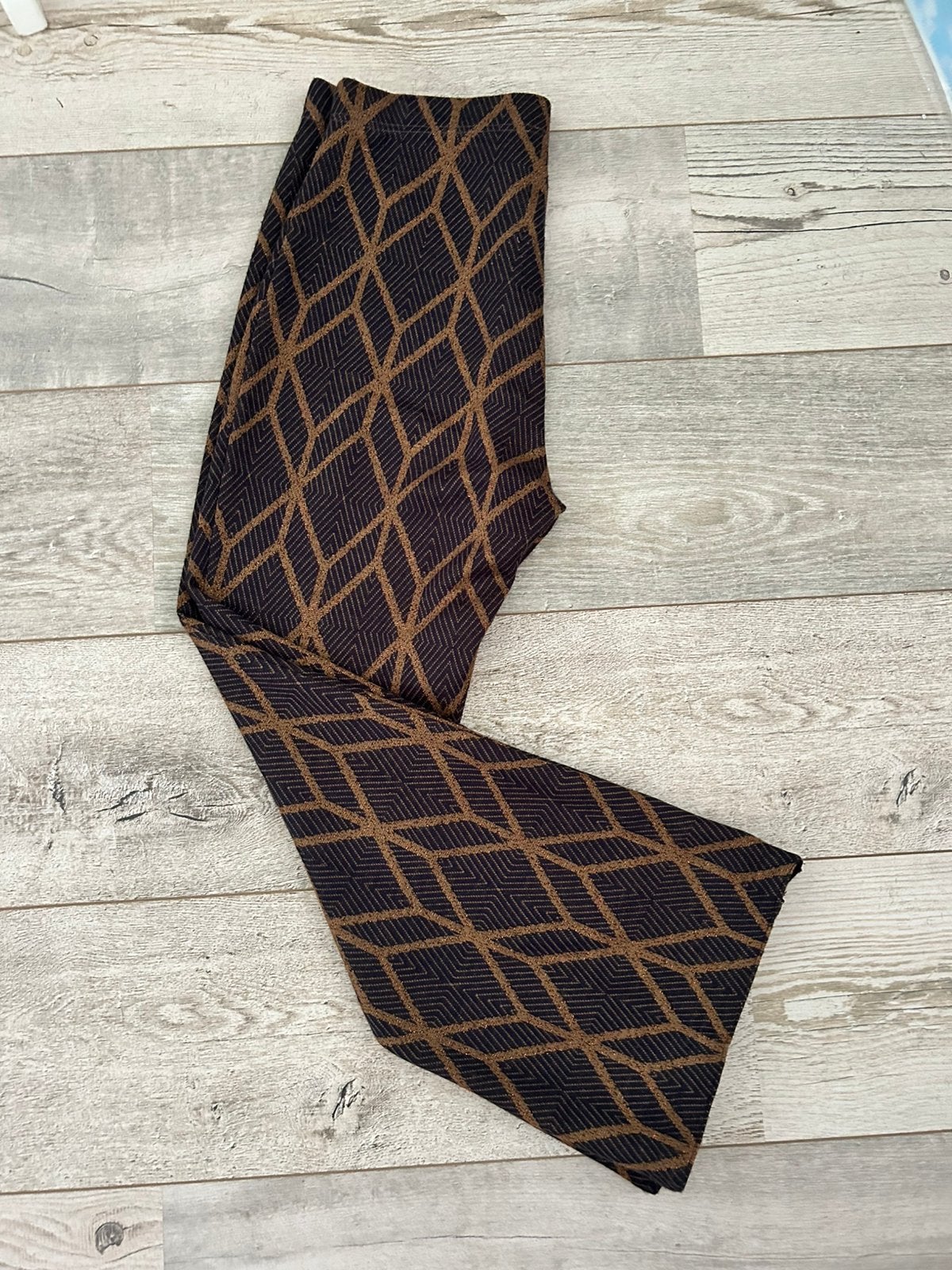 Ana Alcazar Flare Broek met Goudkleurige Glitter (Maat 38), Maat 38/40 (M), Bruin, Ophalen of Verzenden, Lang