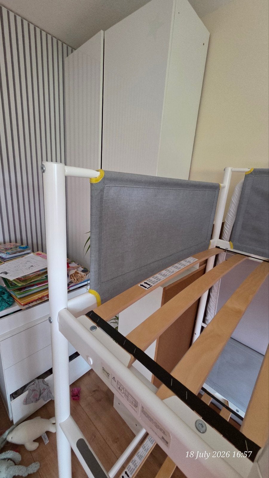IKEA VITVAL Stapelbed - Goede staat, zonder matrassen, Ophalen, 90 cm, 160 tot 180 cm, Tweepersoons
